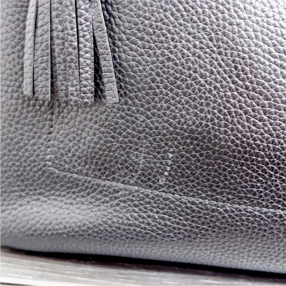 KATE SPADE PEBBLED BLACK LEATHER BAG WITH TASSEL♠️ - Picture 5 of 12
